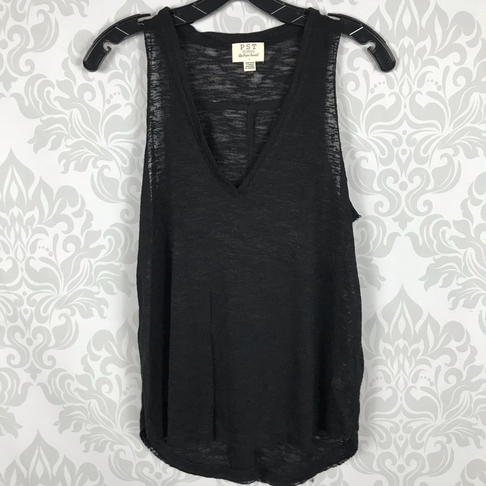 PST Project Social T Black Tank Top SZ S